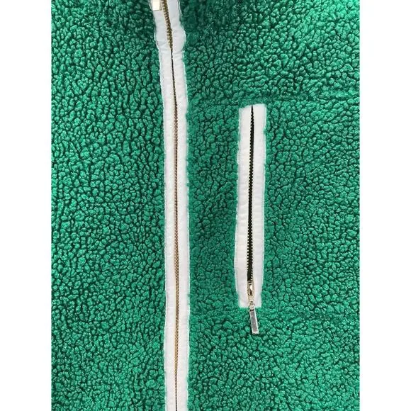Lilly Pulitzer Sherpa Pullover Cozy Half Zip Pockets Green Size Small - Picture 8 of 14